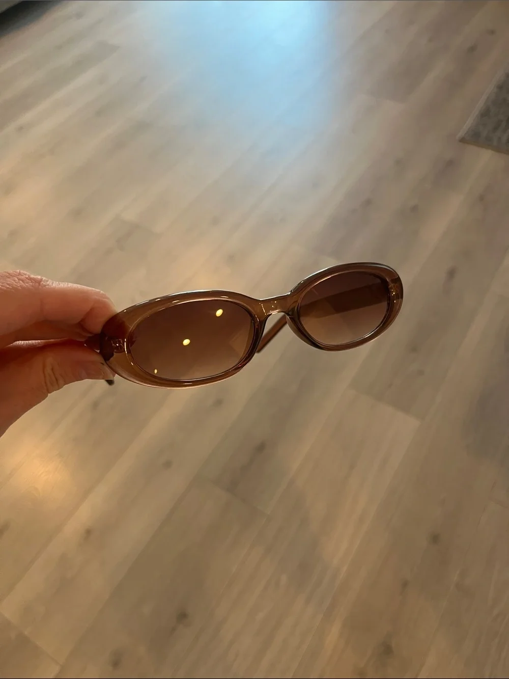 Zara Brown Oval Sunglasses with Brown Gradient Lenses